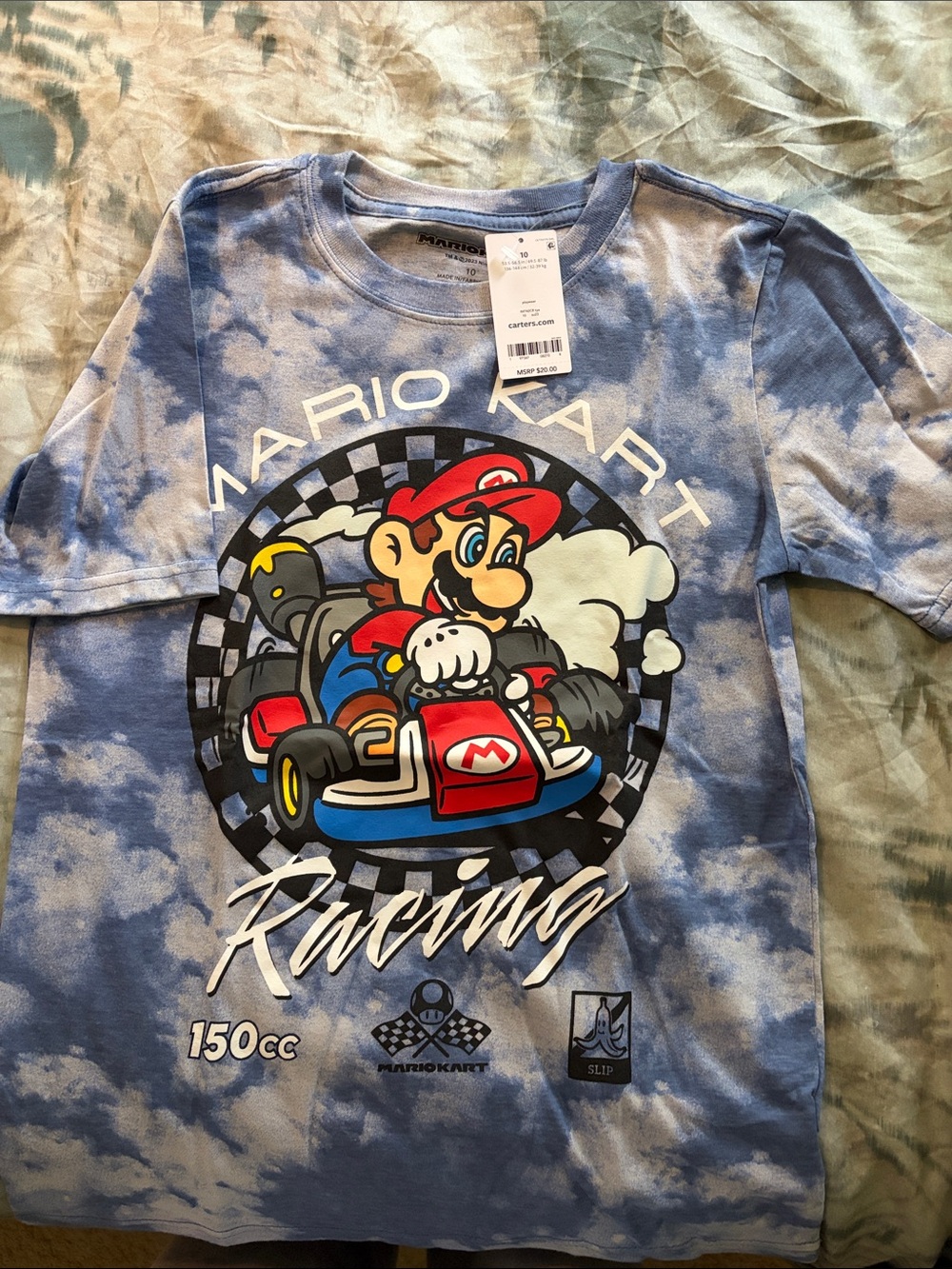 Carter's Blue Tie-Dye Mario Kart Racing Tee